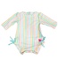 Pale Rainbow Stripe LS One Piece Rash Guard