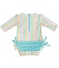 Pale Rainbow Stripe LS One Piece Rash Guard
