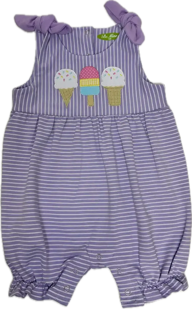 Be Mine Ice Cream Cones Girls Romper