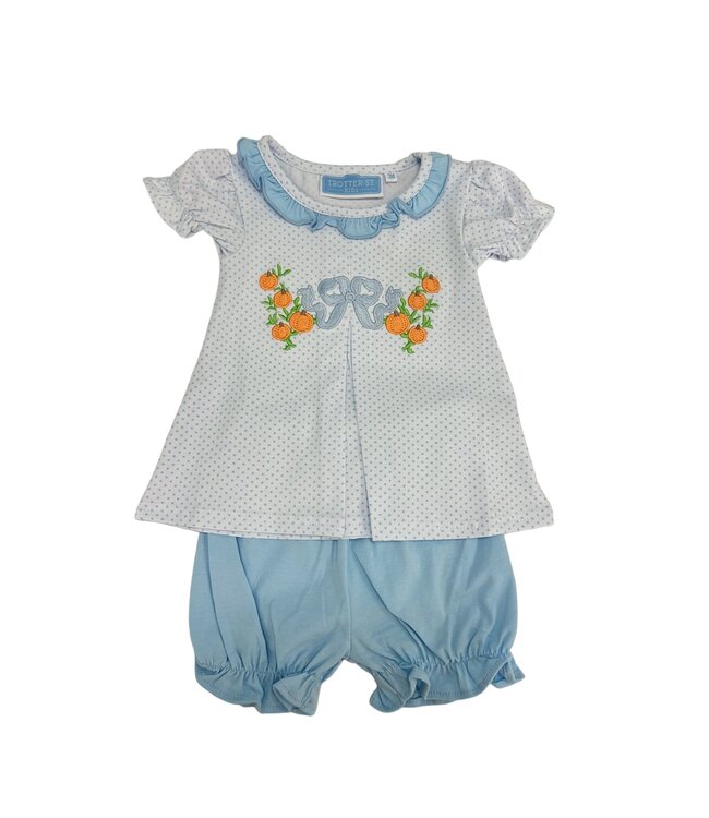 Pumpkin Embroidery Bloomer Set