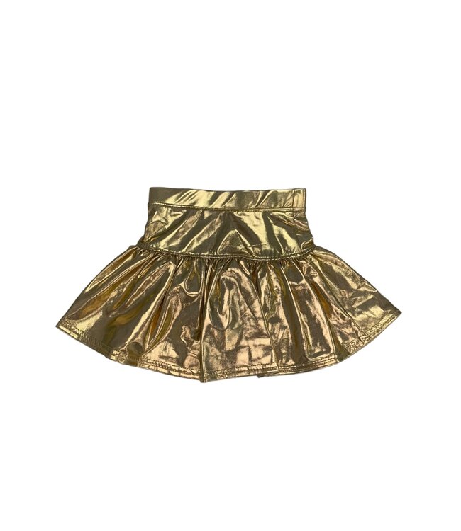 Metallic Gathered Skort
