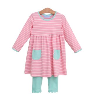 Trotter Street Annie Pants Set - Pink & Mint
