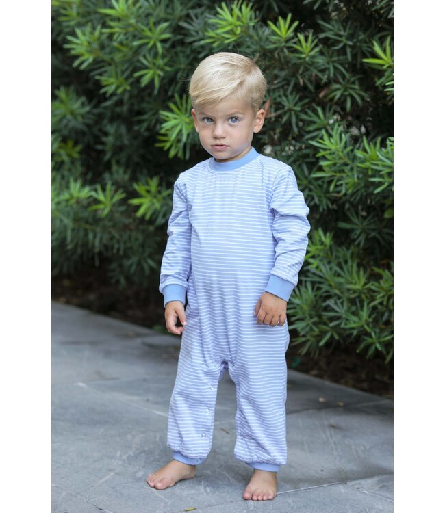 Miller Romper - Steel Blue Stripe