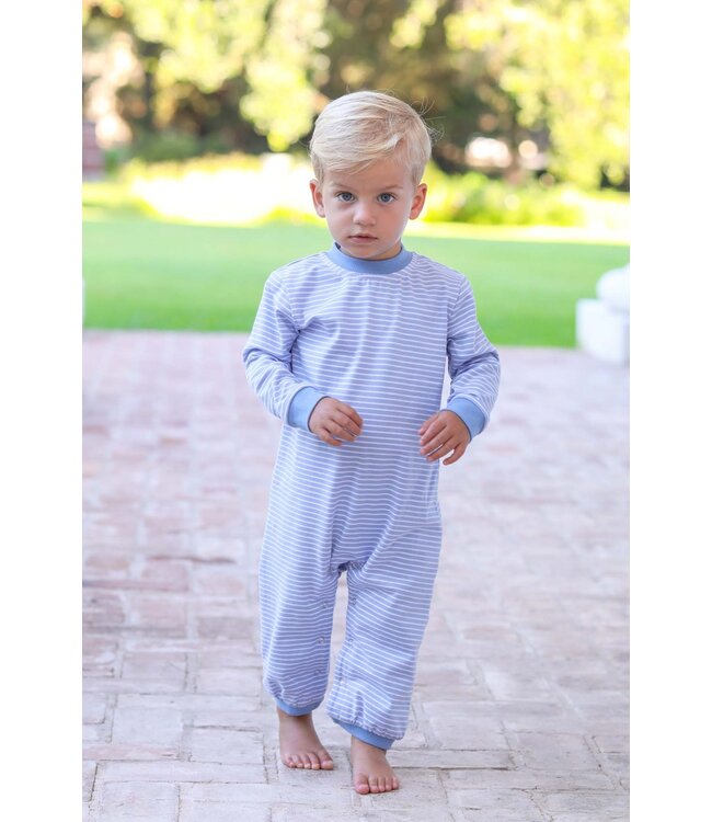 Miller Romper - Steel Blue Stripe