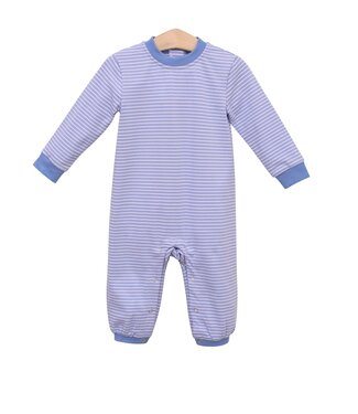 Trotter Street Miller Romper - Steel Blue Stripe