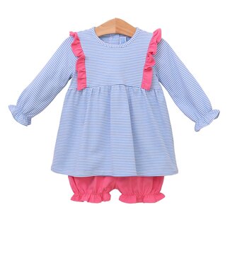 Trotter Street Olivia Bloomer Set- Cornflower Blue/Pink