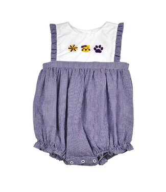 Krewe Purple Tigers French Knot Girl Bubble