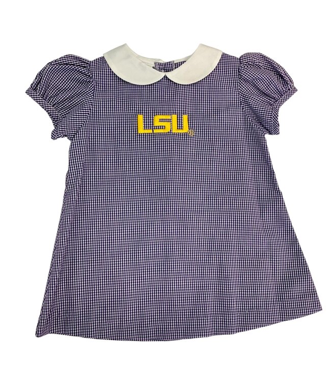 A-Line Dress LSU Purple Gingham