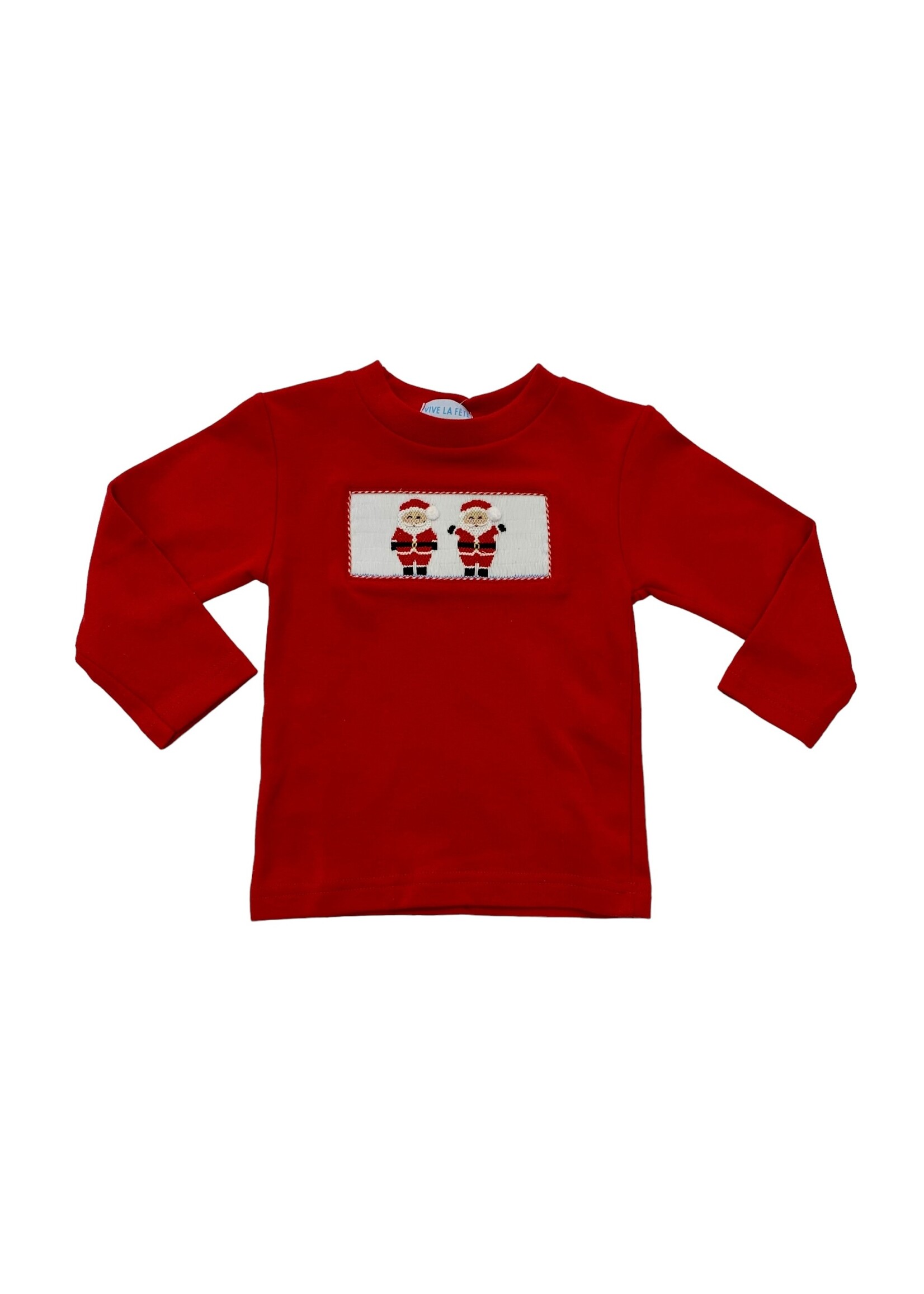 Vive Le Fete Santa Smocked Red LS Shirt