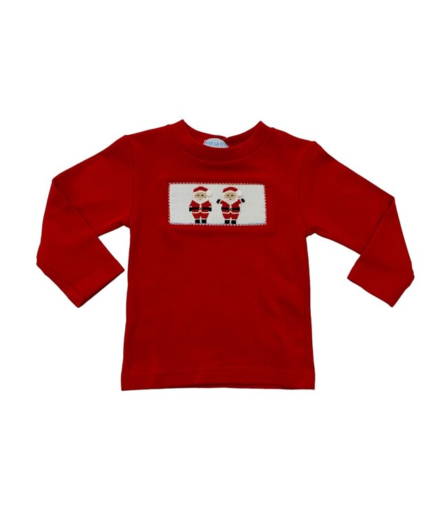 Santa Smocked Red LS Shirt