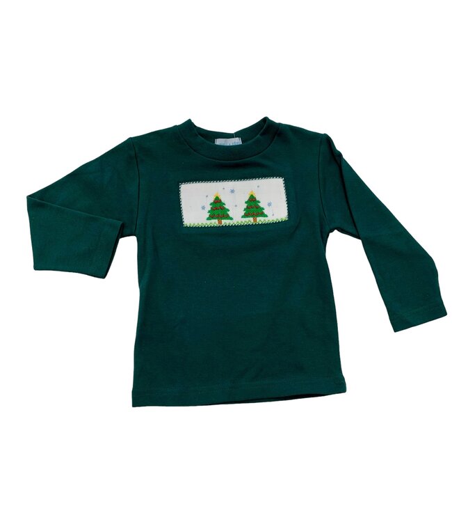 Christmas Tree Smocked Green LS Shirt