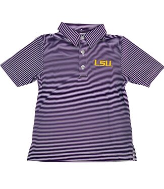 Vive Le Fete Stripe Polo LSU Purple Shirt