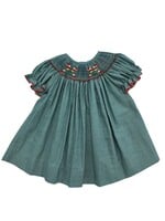 Vive Le Fete Candy Canes Smocked Green Dress