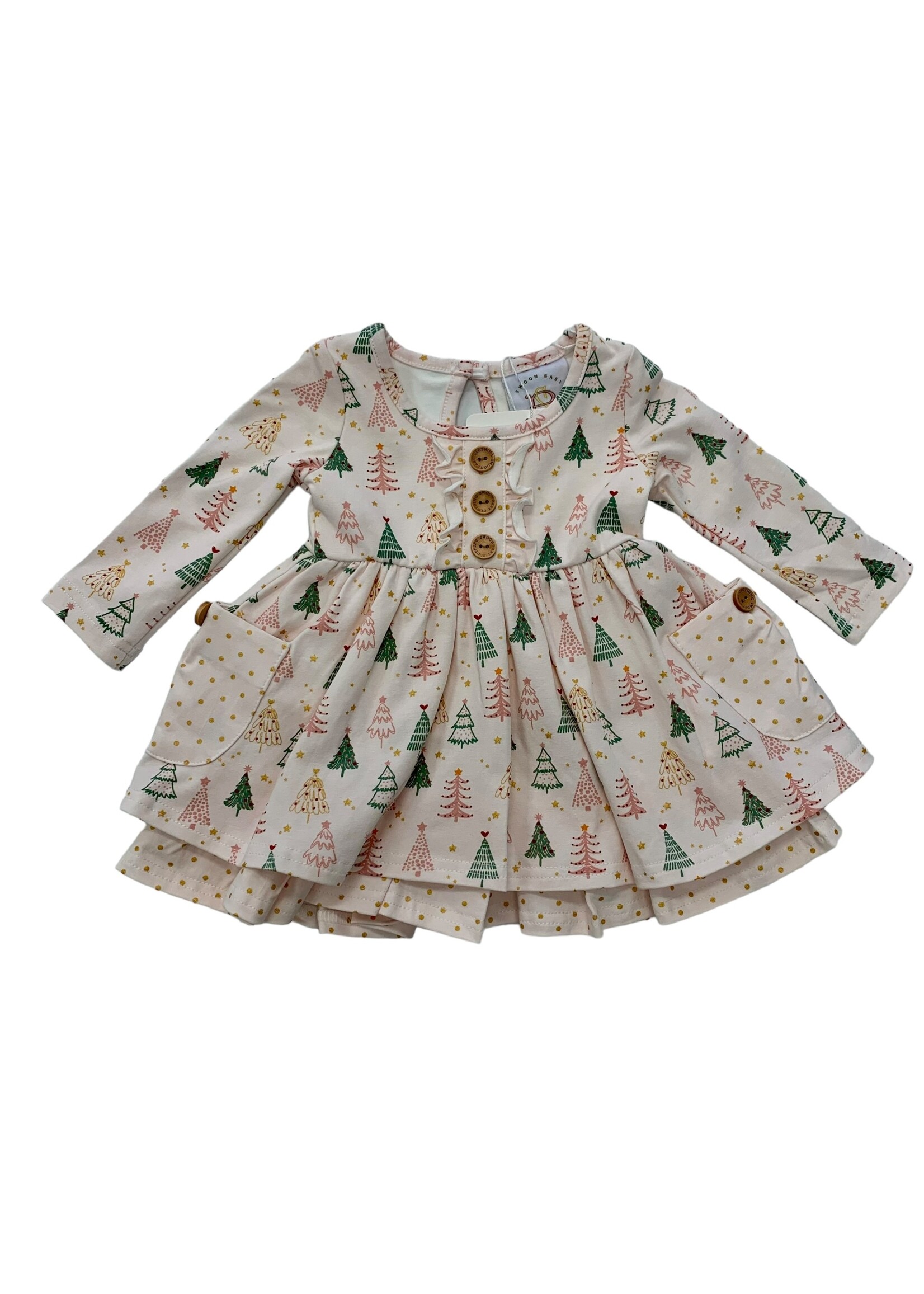 Swoon Baby Christmas Tree Pocket Dress