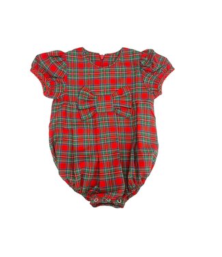 Sage & Lily Red/Green Plaid Bow Bubble