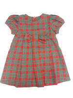 Sage & Lily Red/Green Plaid Bow Dress