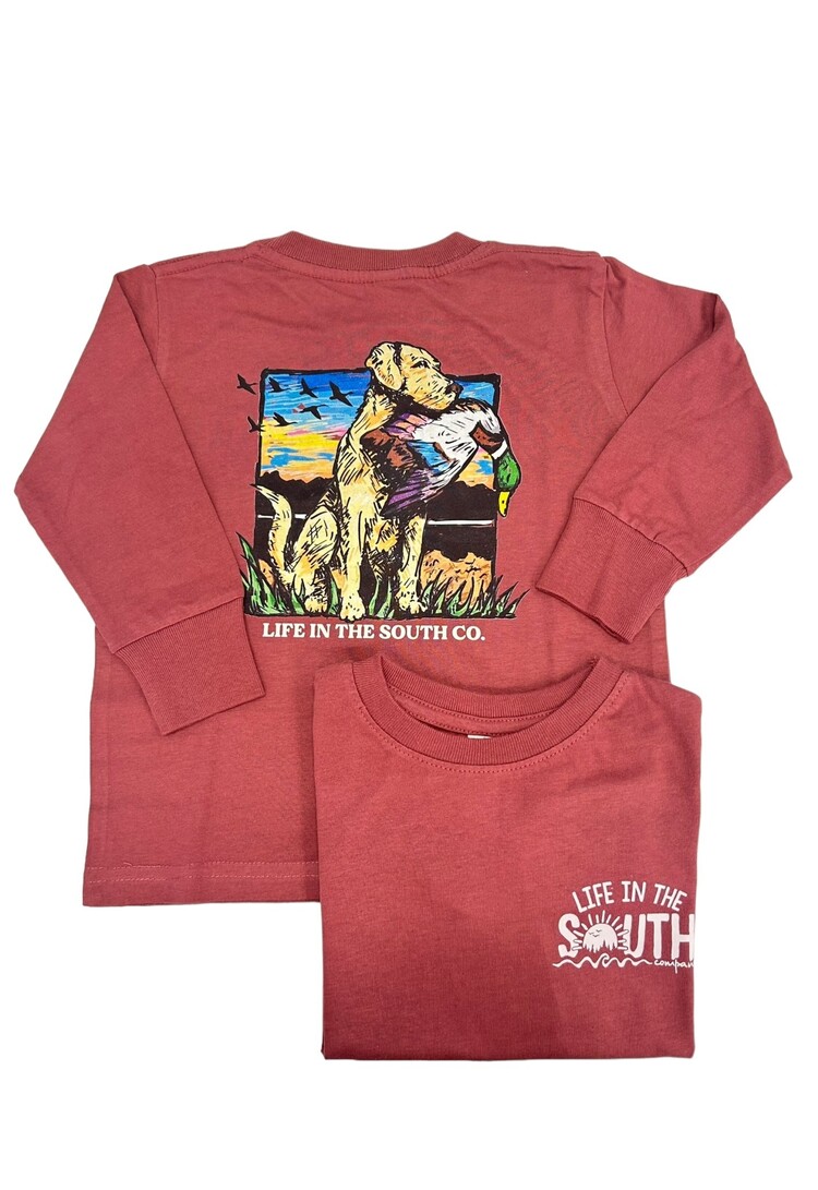 Life in the South Hunting Dog with Duck Long Sleeve Shirt