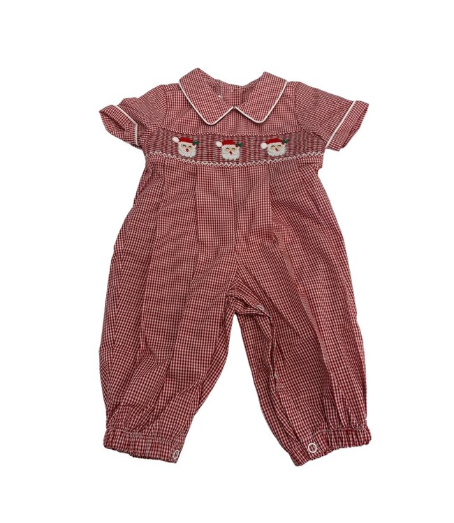 Little Claus Red Gingham Caleb Romper
