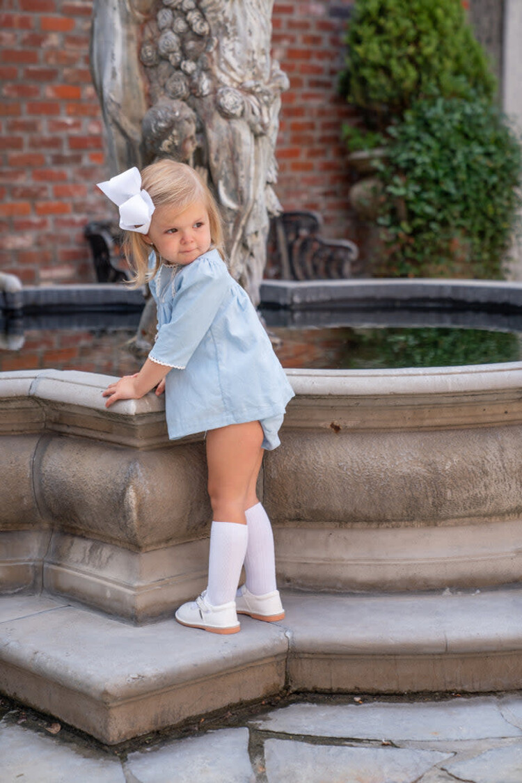 The Oaks Brie Blue Corduroy Dress/Bloomer Set