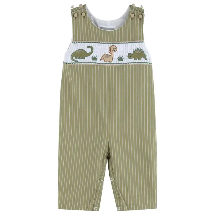 Lil Cactus Green Dinosaur Smocked Longall
