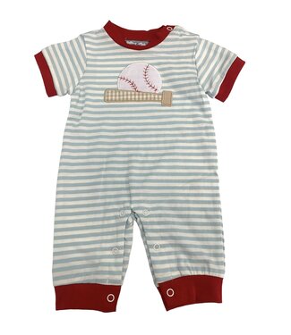 Three Sisters Baseball Applique Boys Romper