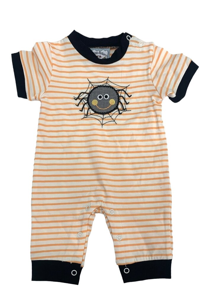 Three Sisters Spider Applique Boys Romper