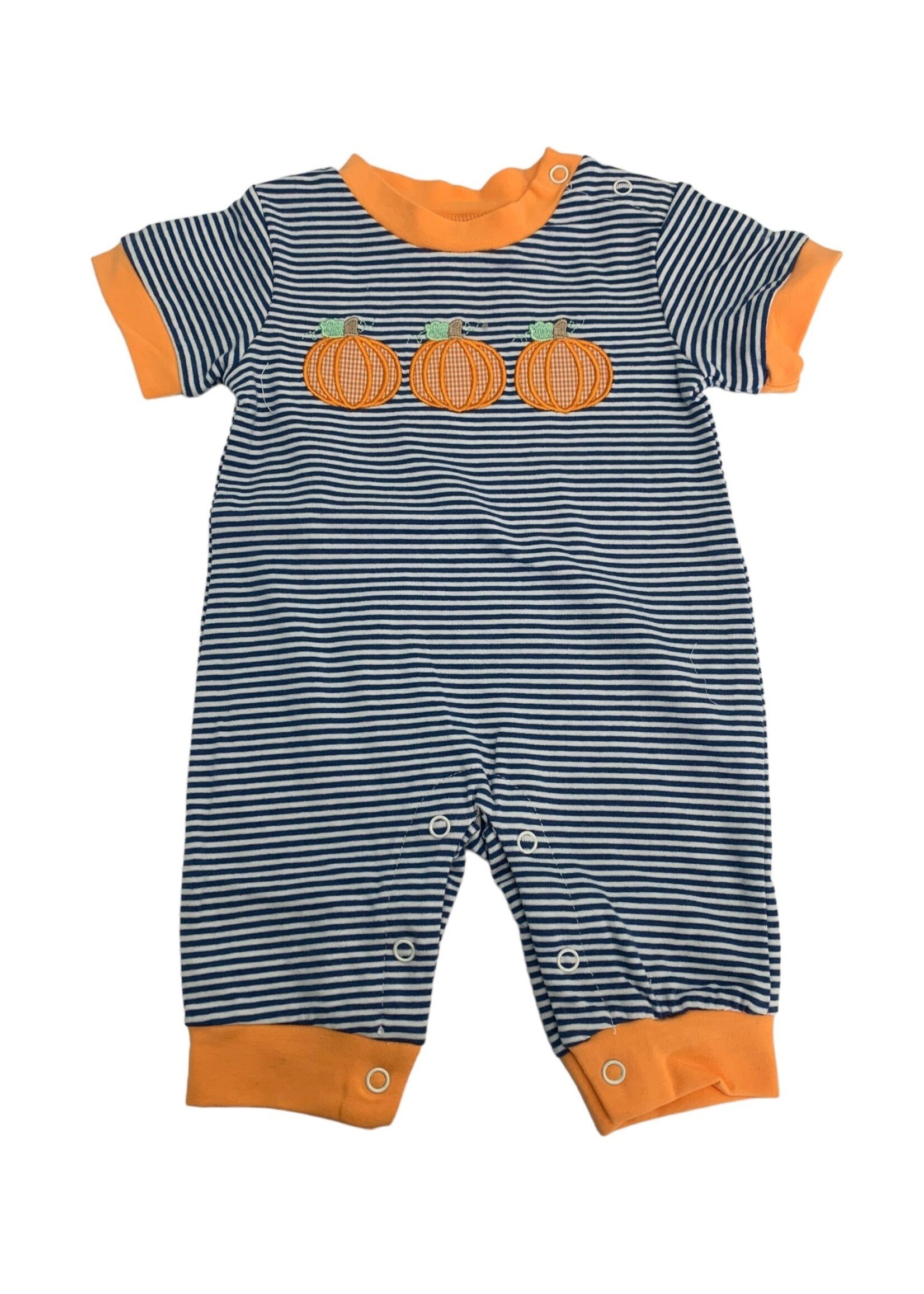 Three Sisters Pumpkin Applique Boys Romper