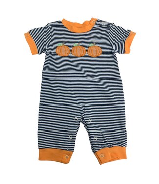 Three Sisters Pumpkin Applique Boys Romper