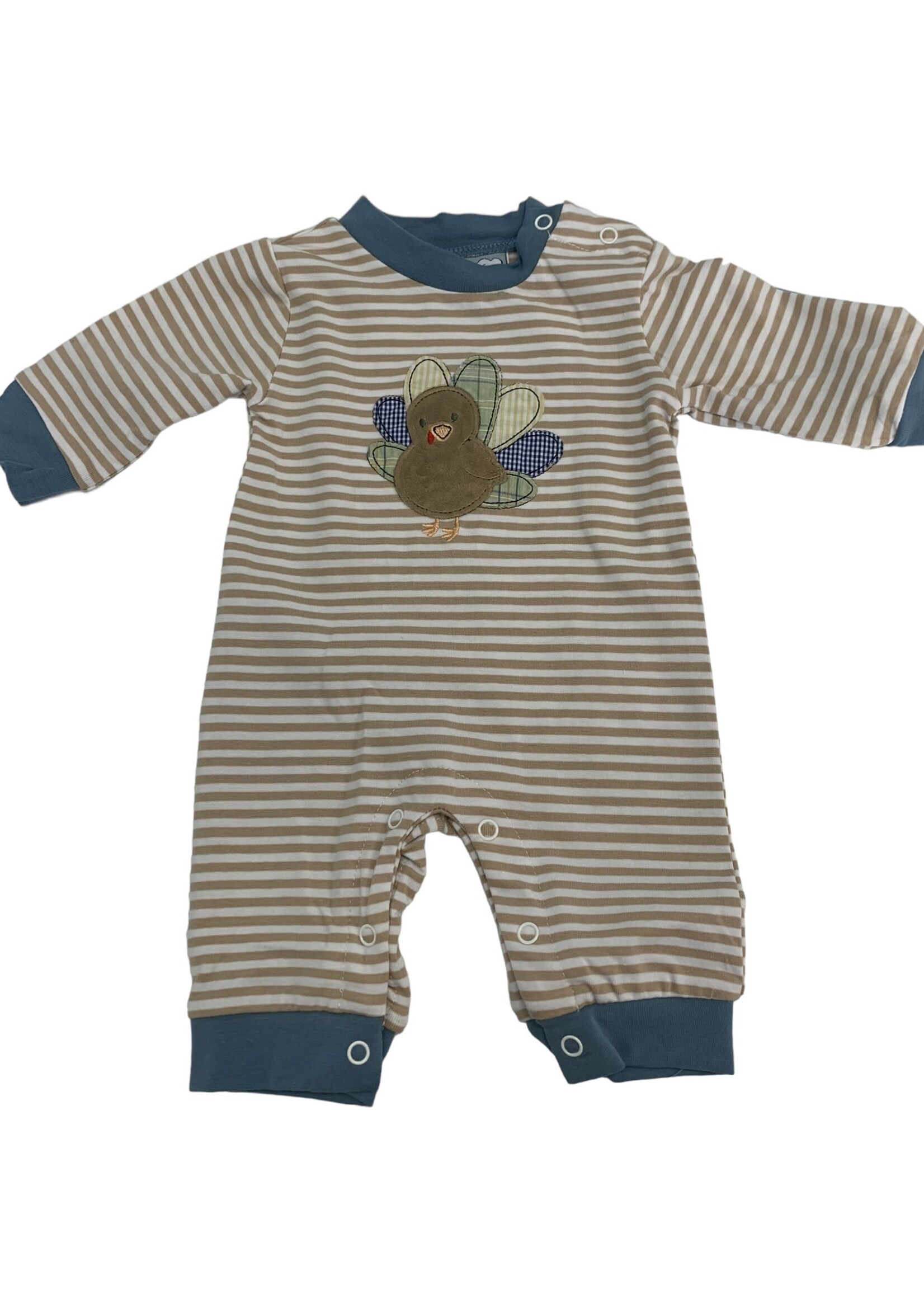 Three Sisters Turkey Applique Boys Romper