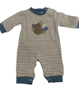 Three Sisters Turkey Applique Boys Romper
