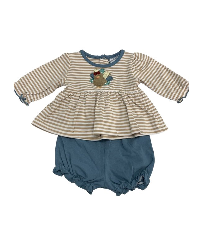 Turkey Applique Girls Bloomer Set