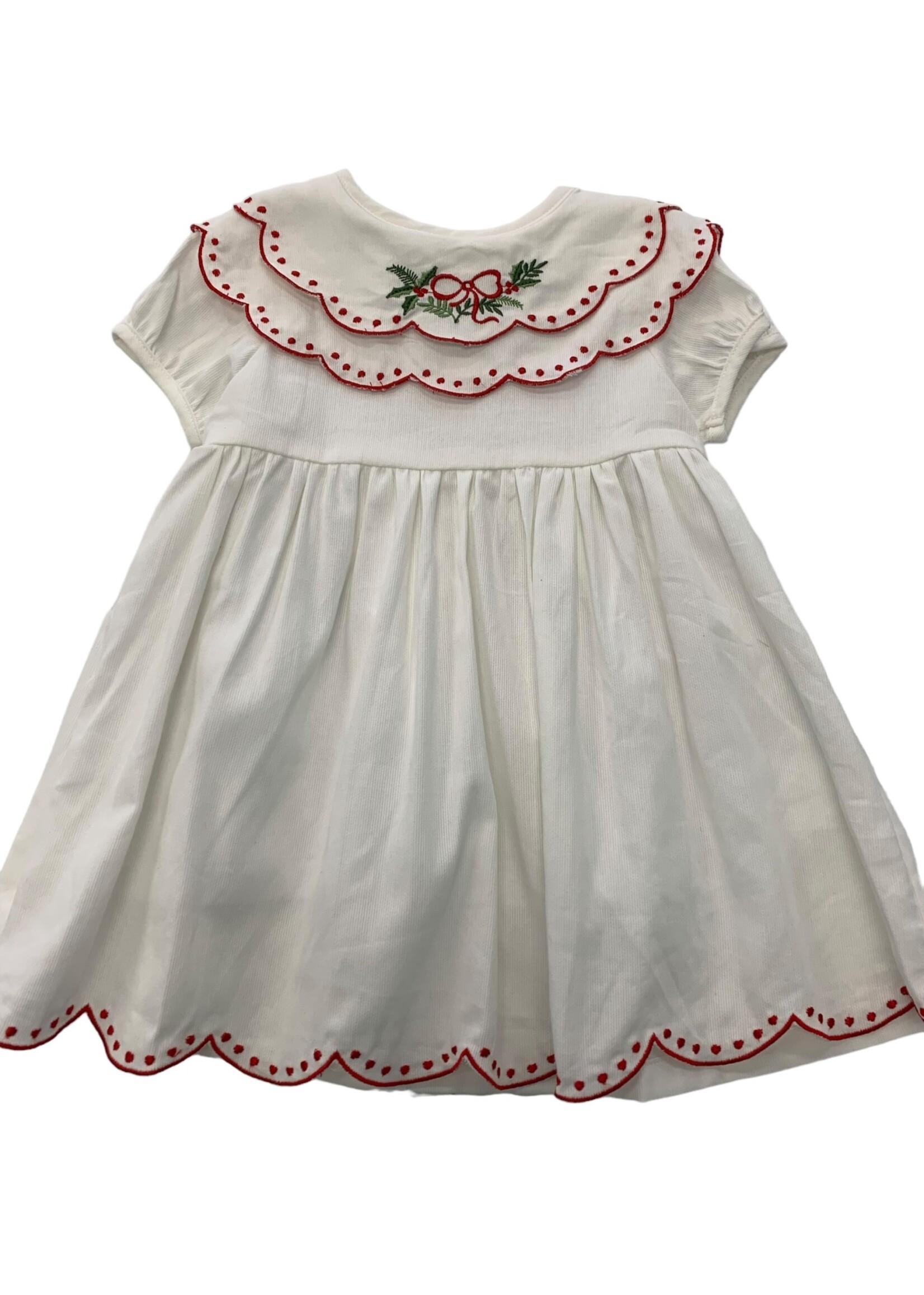 The Oaks Collette - White Holly Wreath Dress