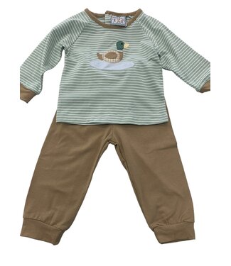 Three Sisters Duck Applique Boys Jogger Set