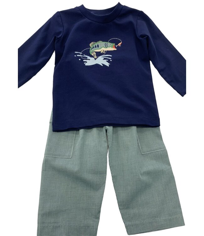 Bass Fish Applique Pant Set