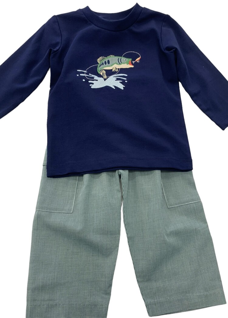 Three Sisters Bass Fish Applique Pant Set