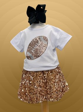 Emma Jean Football Sequin T-Shirt