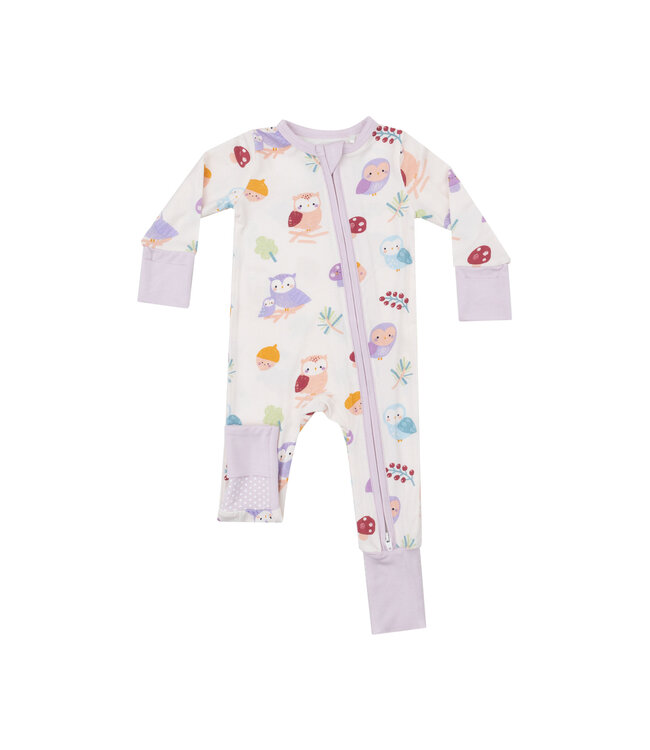 Cute Owls 2 Way Zipper Romper