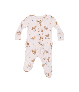 Angel Dear Soft Deer 2 Way Ruffle Zipper Footie