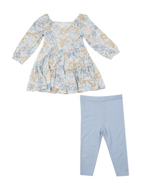 Angel Dear Edith's Floral Cap Sleeve Dress & Legging Set