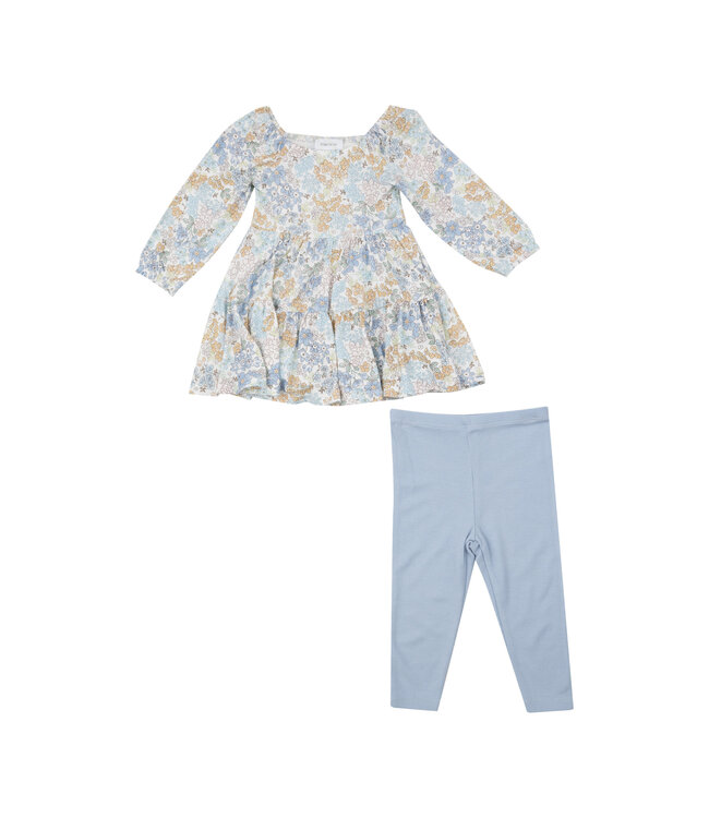 Edith's Floral Cap Sleeve Dress & Legging Set