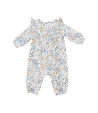 Angel Dear Edith's Floral Ruffle Sleeve Romper