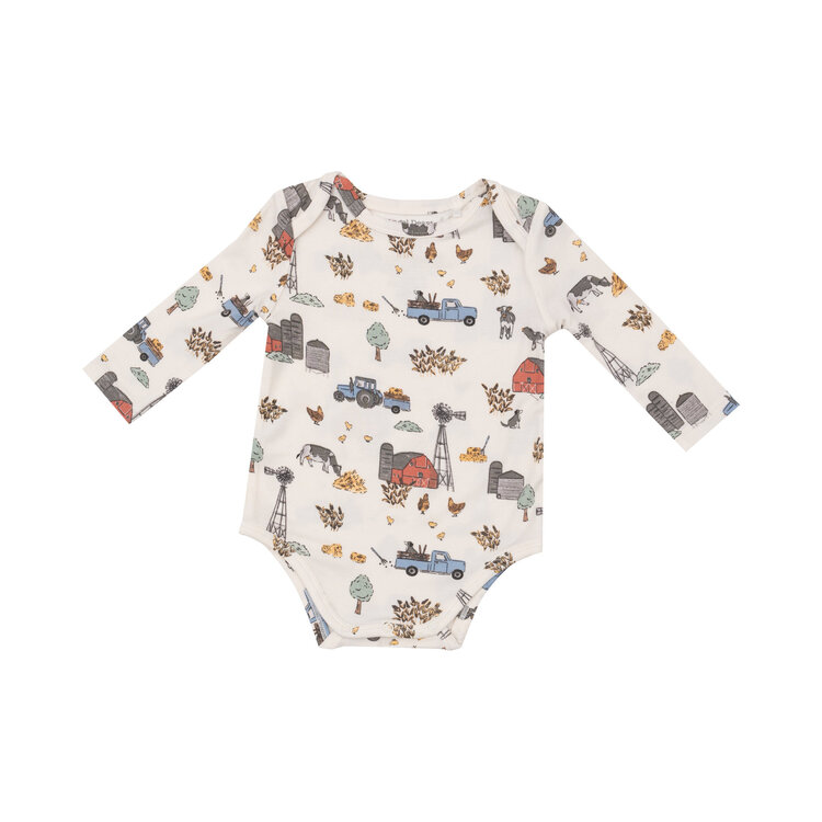 Angel Dear Hay Farmer Blue Bodysuit
