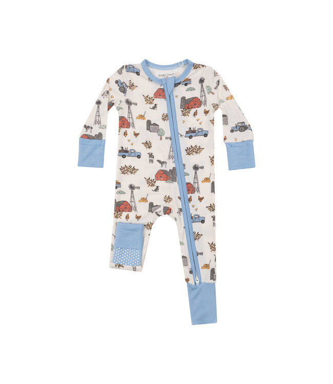 Hay Farmer Blue 2 Way Zipper Romper