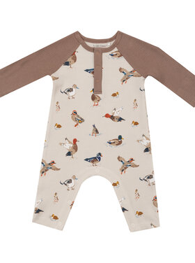 Angel Dear Ducks L/S Raglan Henley Romper