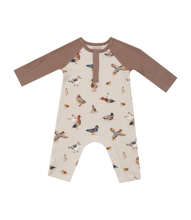 Ducks L/S Raglan Henley Romper