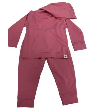 Sweet Bamboo French Terry Hooded Jogger Set Chateau Rose