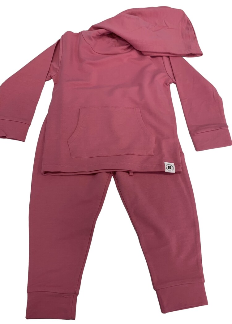 Sweet Bamboo French Terry Hooded Jogger Set Chateau Rose