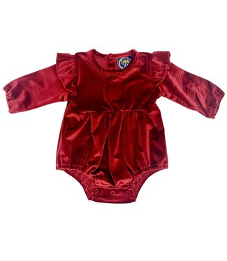 Emma Jean Everly Long Sleeve Burgundy Velvet