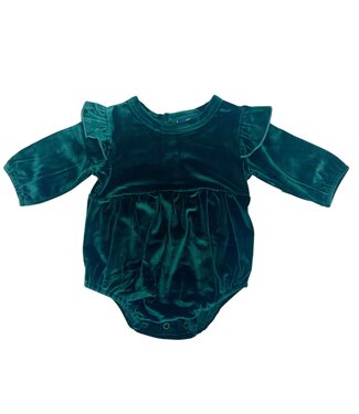 Emma Jean Everly Long Sleeve Bubble - Green Velvet