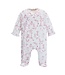 Toile de Jouy - Pink Printed Footie w/ Ruffle